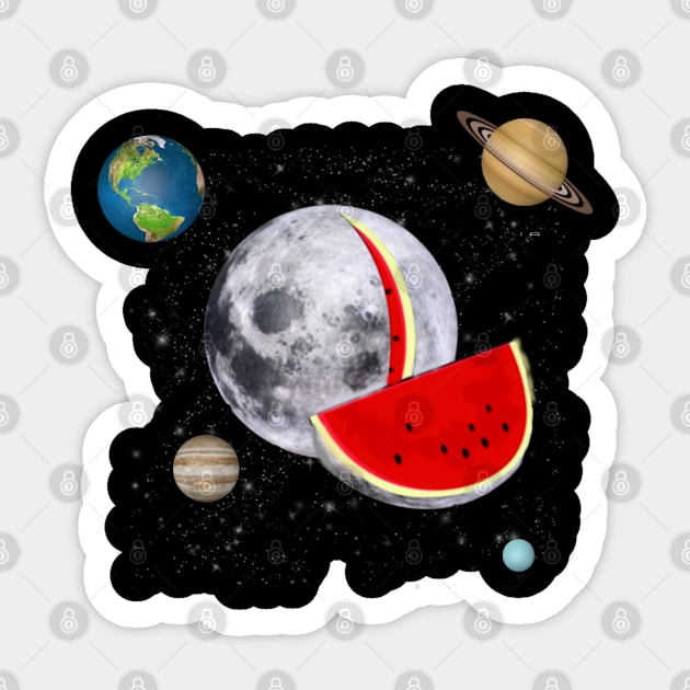 Watermelon moon design t-shirt Sticker by  Memosh Everything 